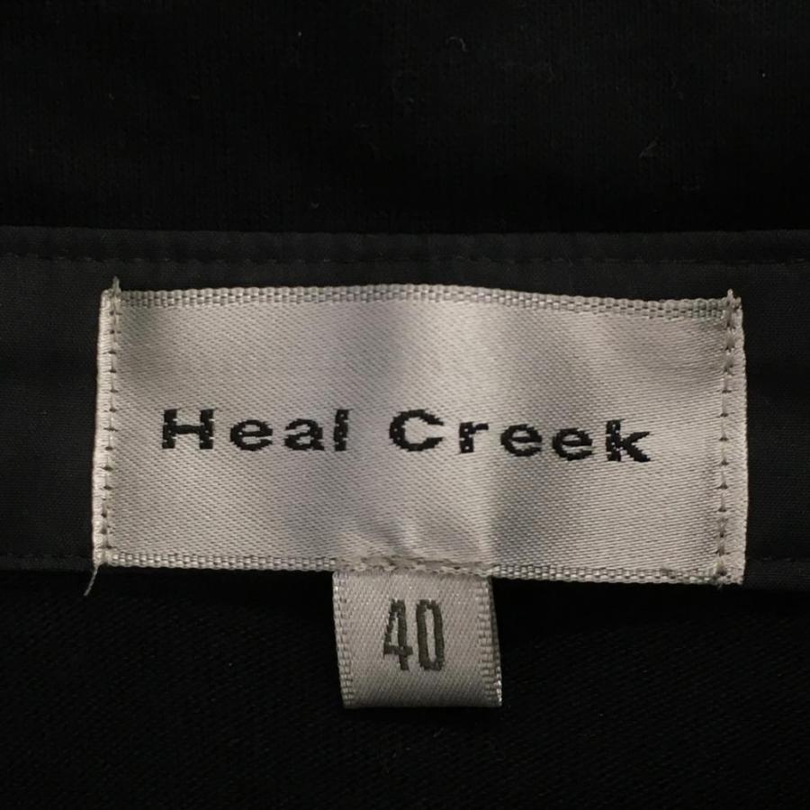 Heal Creek（ヒールクリーク） 長袖ポロシャツ 黒 ハーフジップ 袖ロゴ