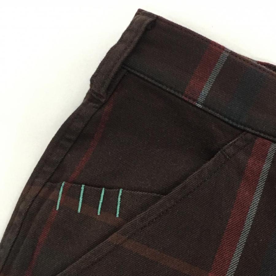 値下げ☆美品☆パーリーゲイツ パンツ ブラウン×レッド チェック PEARLY GATES（パーリーゲイツ） パンツ ブラウン×レッド チェック