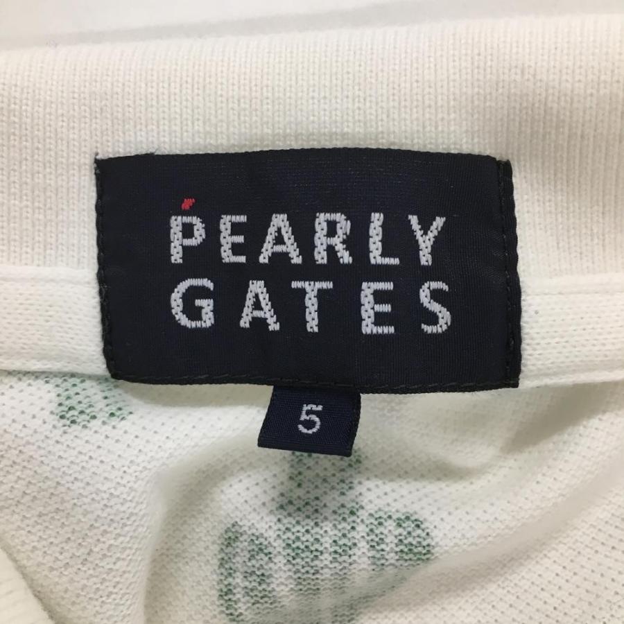 PEARLY GATES パーリーゲイツ 半袖ポロシャツ 白×グリーン PEARLY GATES パーリーゲイツ 半袖ポロシャツ 白×グリーン