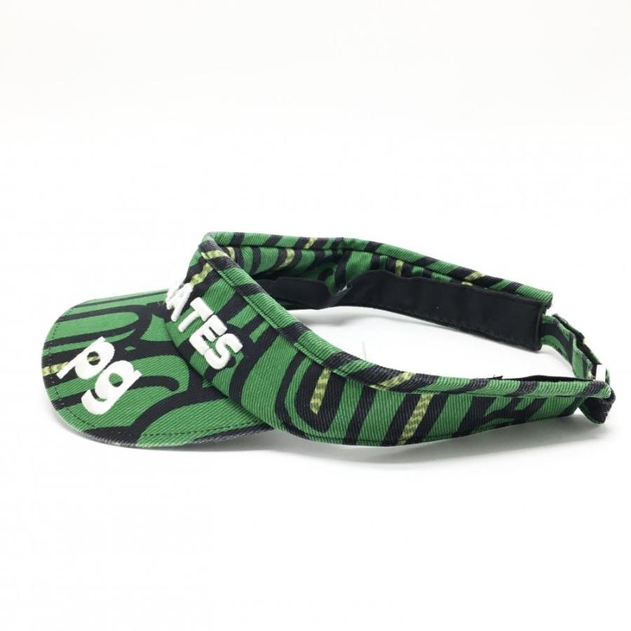 PEARLY GATES パーリーゲイツ サンバイザー グリーン×黒 サボテン柄 FR