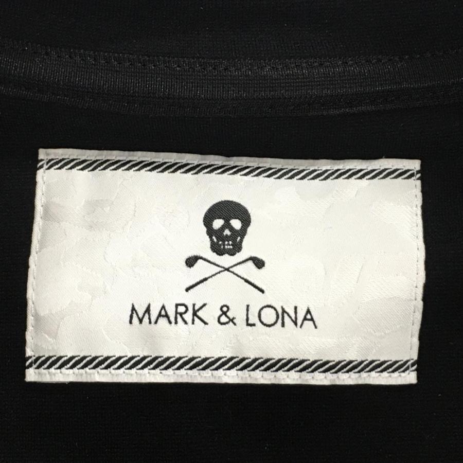 マークアンドロナ ジャケットブルゾン 黒 袖合成皮革ライン スカル  