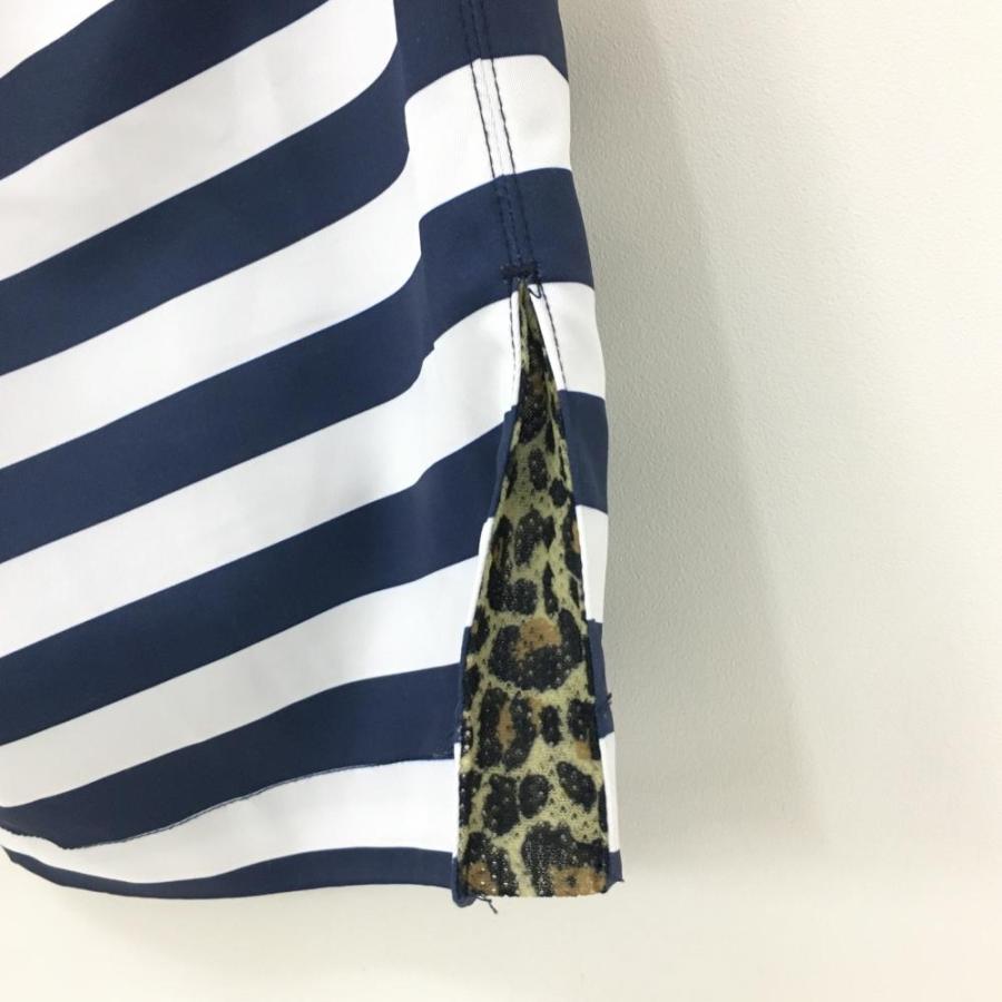 Russeluno（ラッセルノ） ハーフパンツ 白×ネイビー ボーダー 裾一部