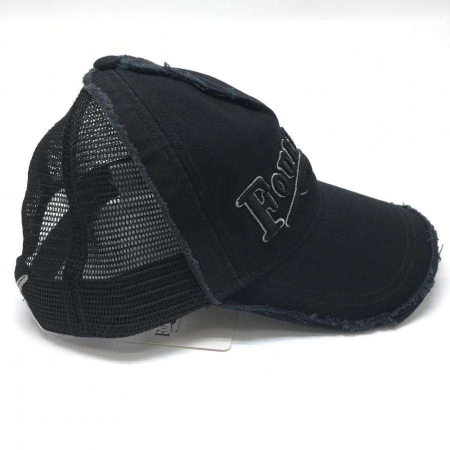 新品】フォーティーン メッシュキャップ 黒 ダメージ加工 立体ロゴ