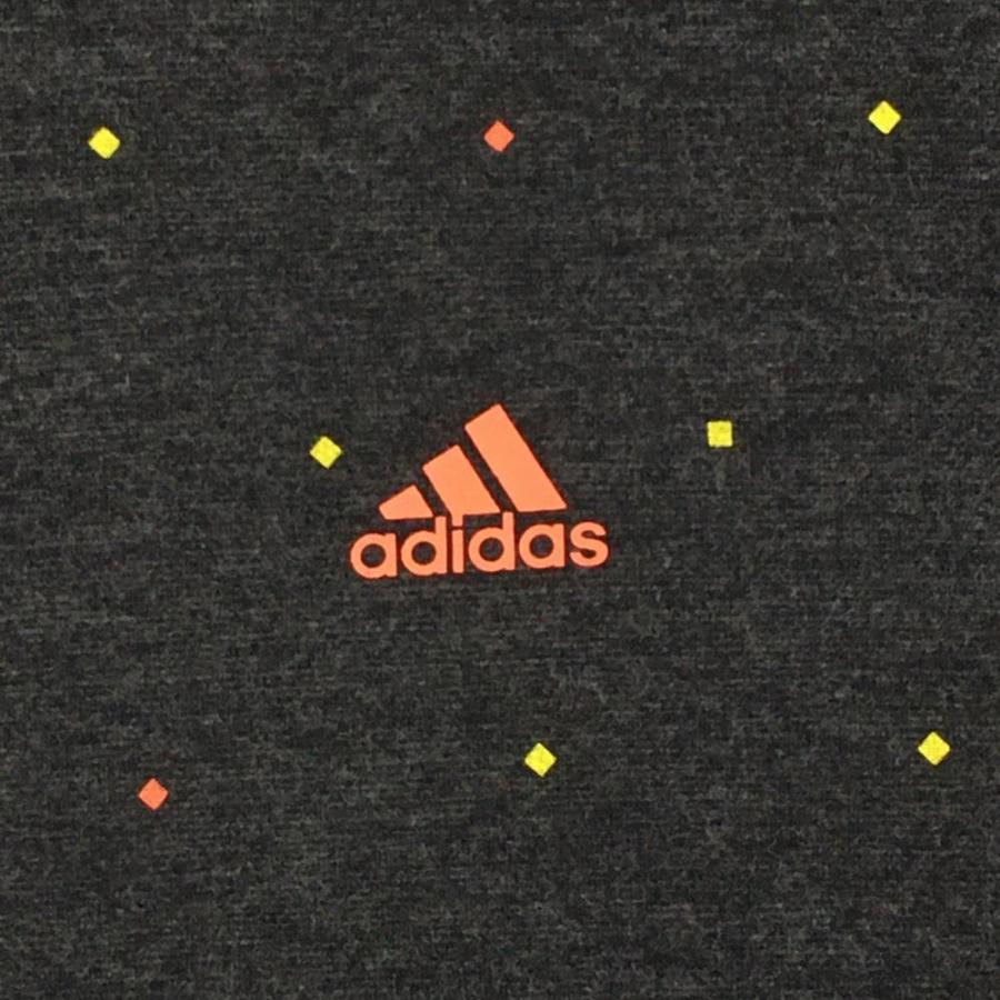 adidas（アディダス） 長袖ハイネックシャツ 杢黒×イエロー スクエア