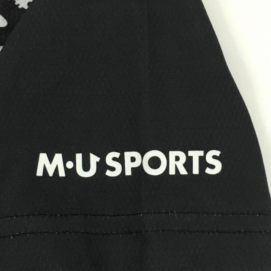 M・U SPORTS MUスポーツ 半袖ワンピース 白×黒 総柄 英字 犬 織 M・U SPORTS MUスポーツ 半袖ワンピース 白×黒 総柄 英字 犬 織