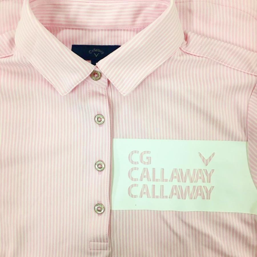 Callaway（キャロウェイ） 半袖ポロシャツ ピンク×白 ストライプ