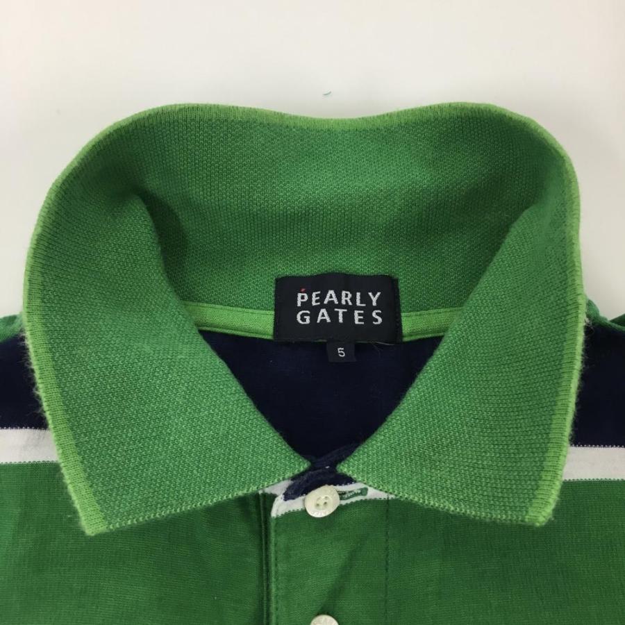 PEARLY GATES（パーリーゲイツ） 半袖ポロシャツ グリーン×ネイビー