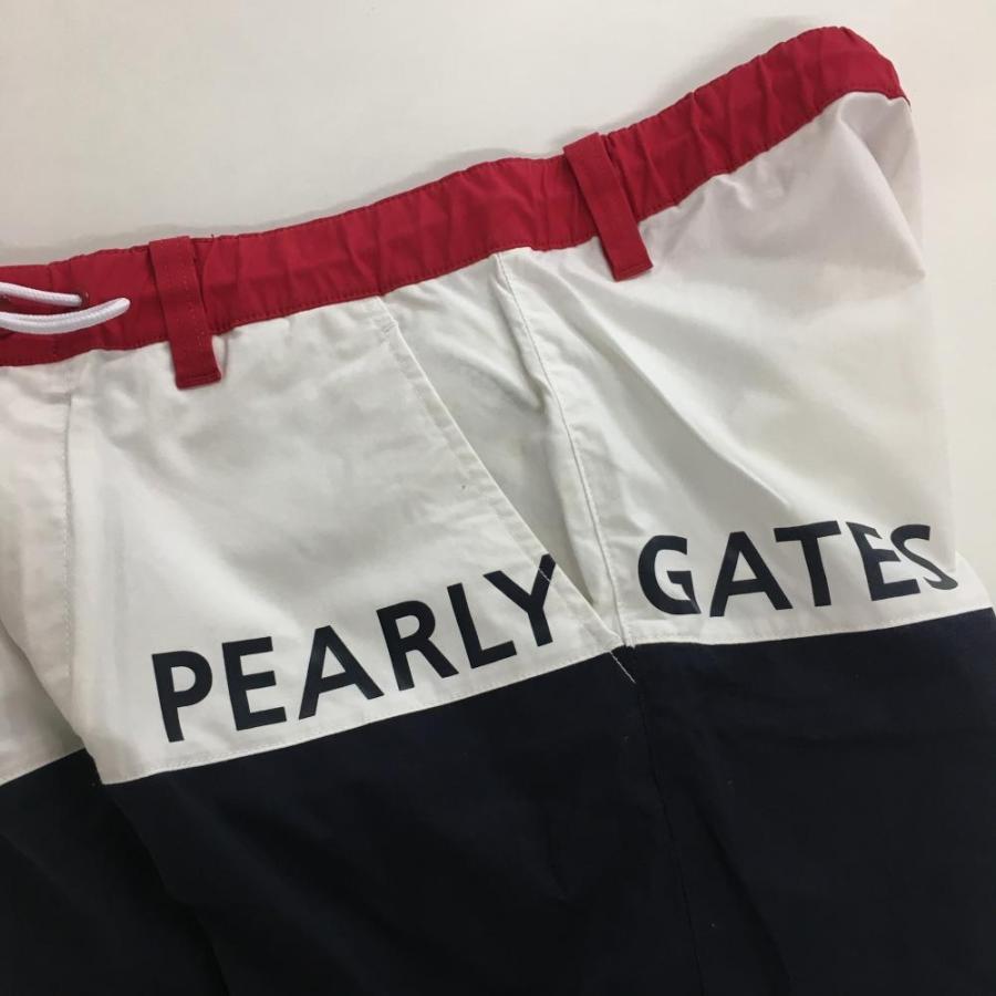 PEARLY GATES（パーリーゲイツ） ハーフパンツ 白×ネイビー バイカラー