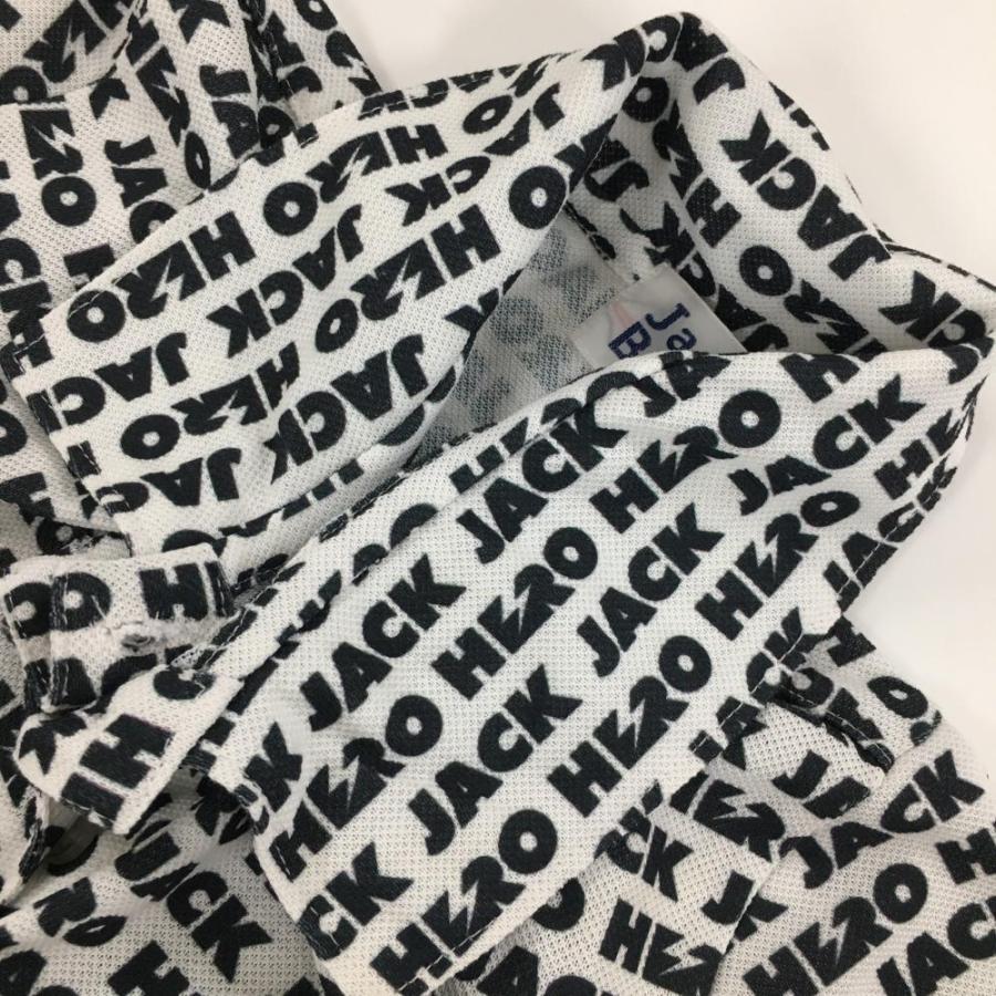 Jack Bunny!! ジャックバニー 半袖ポロシャツ 白×ネイビー 英字 Jack Bunny!! ジャックバニー 半袖ポロシャツ 白×ネイビー 英字