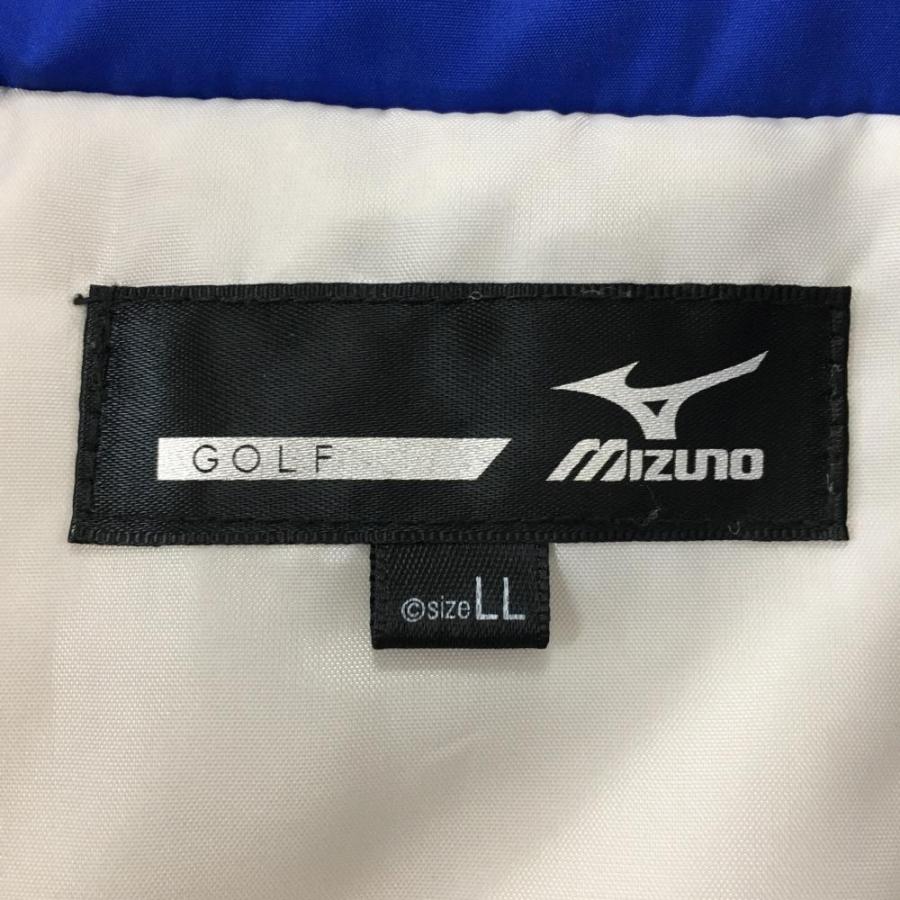 【新品タグ付き】MIZUNO GOLF ミズノ ゴルフ 中綿ジャケット 5L ミズノ 中綿ジャケット 白×ブルー ロゴ刺しゅう パイピングライン