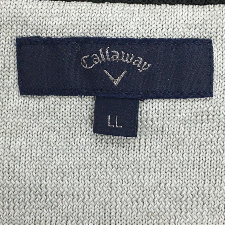 Callaway（キャロウェイ） ニットベスト グレー×黒 前面ケーブル編み