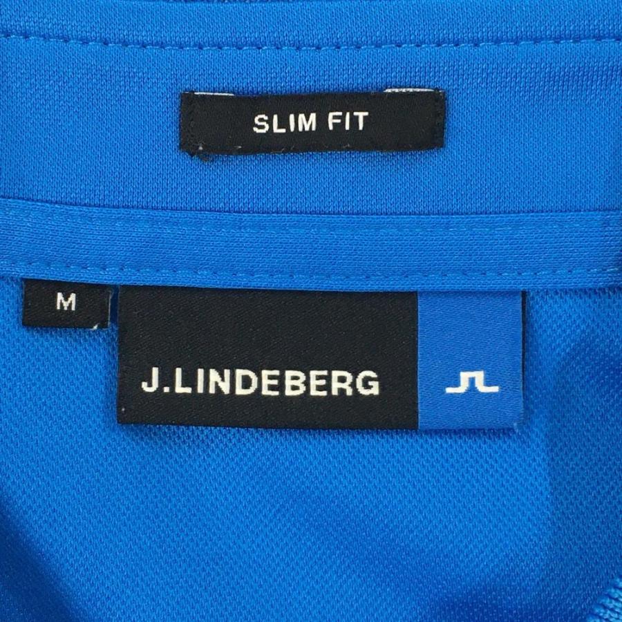 J.LINDEBERG（ジェイリンドバーグ） 半袖ポロシャツ ブルー×レッド 胸