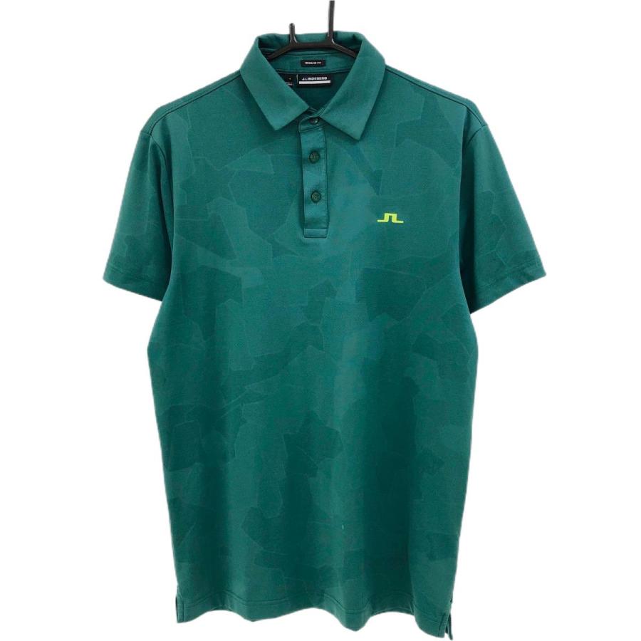 新品　J.LINDEBERG　ゴルフ　半袖ポロシャツ　グリーン　Ｌ　メンズ J.LINDEBERG（ジェイリンドバーグ） 半袖ポロシャツ グリーン 織生地