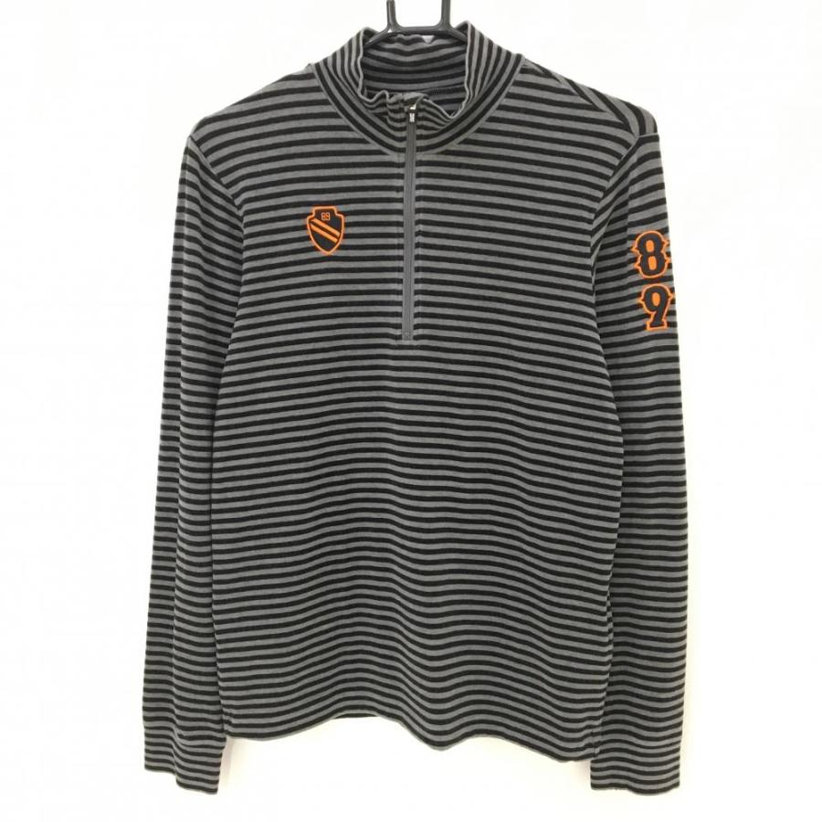 PEARLY GATES（パーリーゲイツ） 長袖ハイネックシャツ グレー×黒