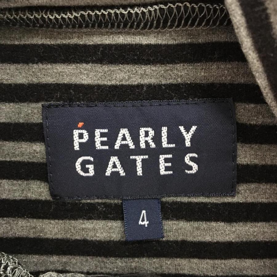 PEARLY GATES（パーリーゲイツ） 長袖ハイネックシャツ グレー×黒