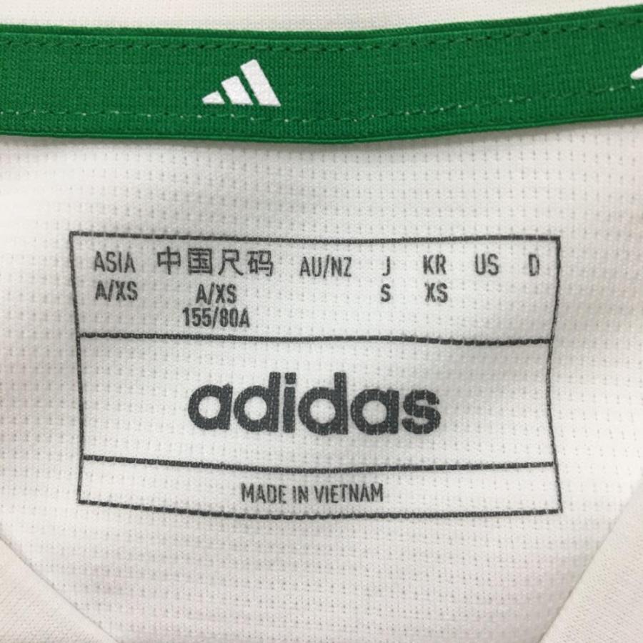 adidas（アディダス） 半袖ハイネックシャツ 白×グリーン フロント