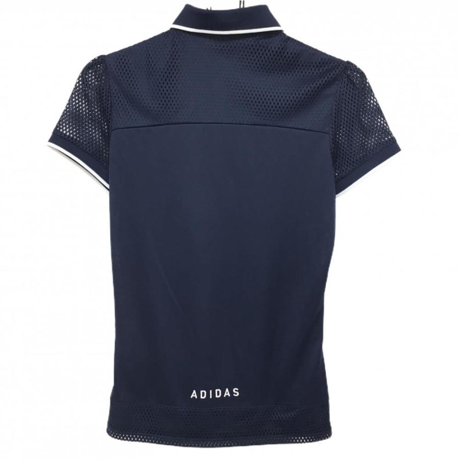 adidas（アディダス） 半袖ポロシャツ ネイビー×白 袖等メッシュ