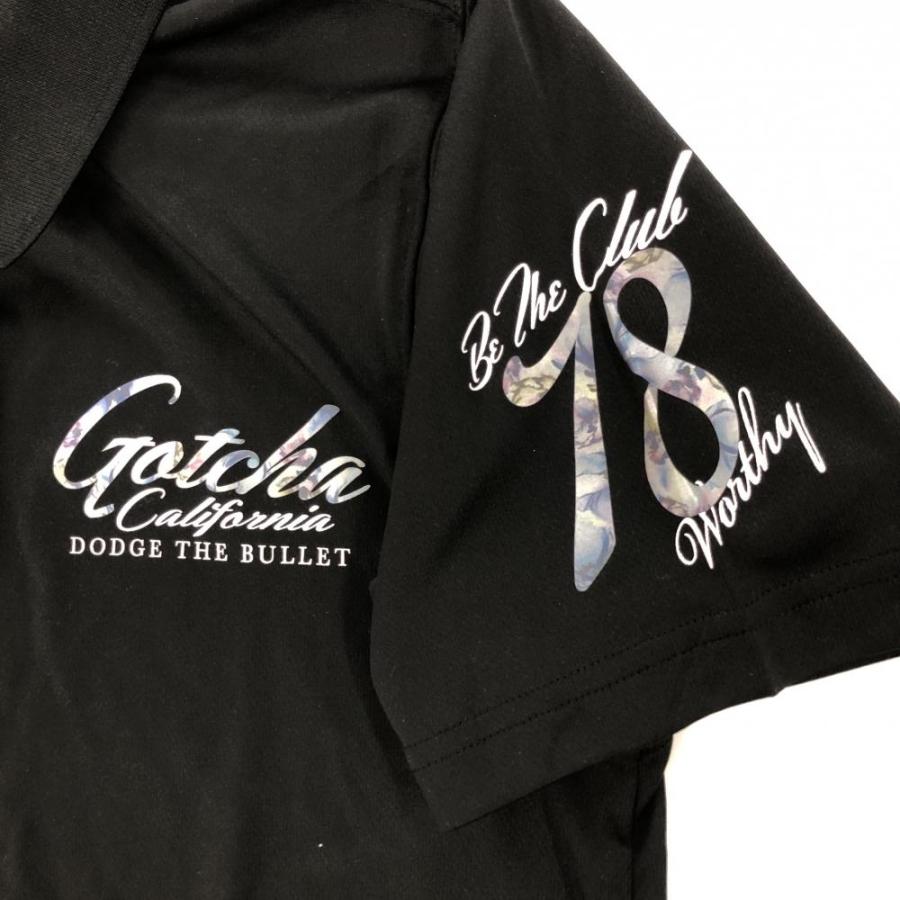 GOTCHA GOLF ガッチャゴルフ 半袖ポロシャツ 黒 ロゴプリント GOTCHA GOLF ガッチャゴルフ 半袖ポロシャツ 黒 ロゴプリント