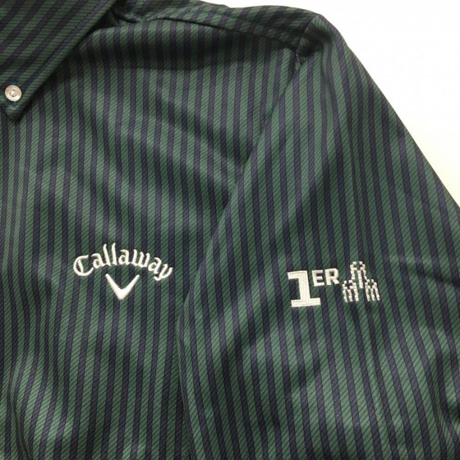 Callaway（キャロウェイ） 長袖ポロシャツ ダークグリーン×ネイビー