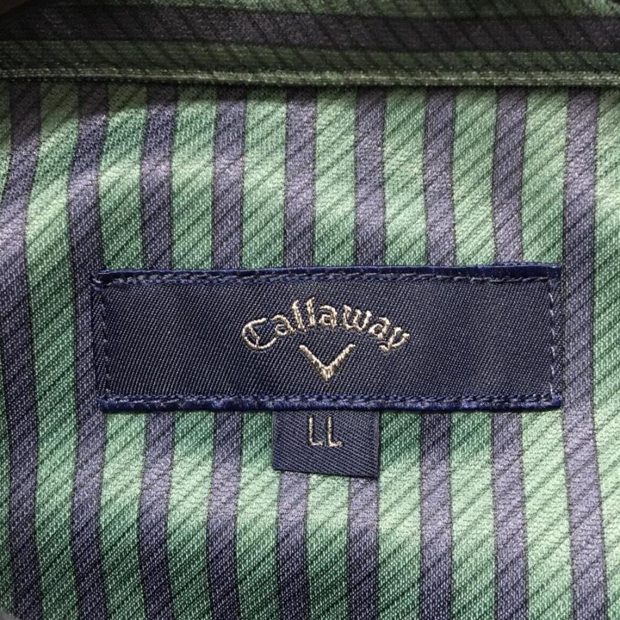 Callaway（キャロウェイ） 長袖ポロシャツ ダークグリーン×ネイビー
