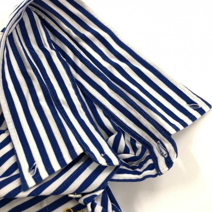 PEARLY GATES（パーリーゲイツ） 長袖シャツ ブルー×白 ストライプ