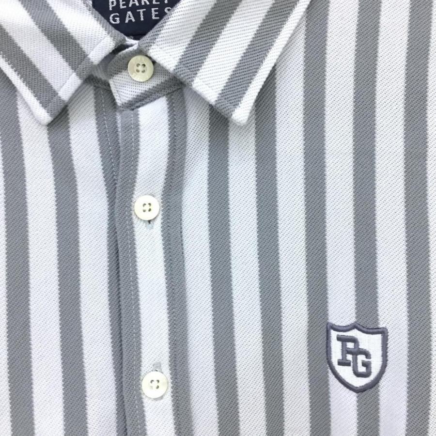 PEARLY GATES（パーリーゲイツ） 半袖シャツ ライトグレー×グレー