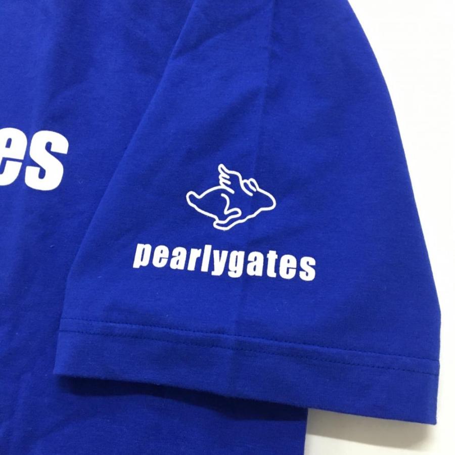 PEARLY GATES（パーリーゲイツ） 半袖ハイネックシャツ ブルー×白