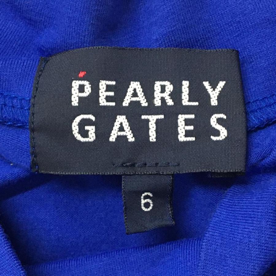 PEARLY GATES パーリーゲイツ 半袖ハイネックシャツ ブルー×白