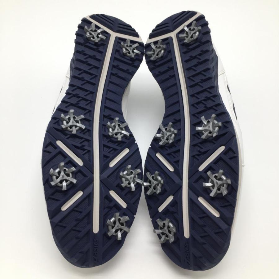 超美品】アシックス ゴルフシューズ 白×ネイビー 113A003 BOA メンズ
