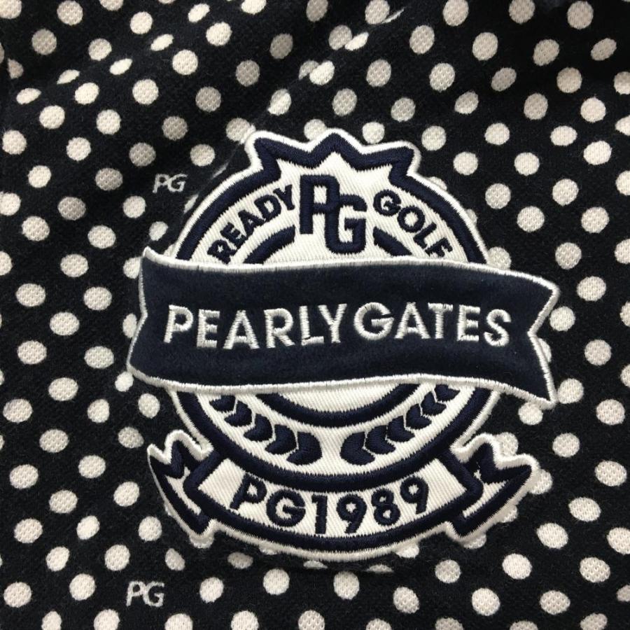 PEARLY GATES（パーリーゲイツ） 半袖ポロシャツ ネイビー×白 ドット