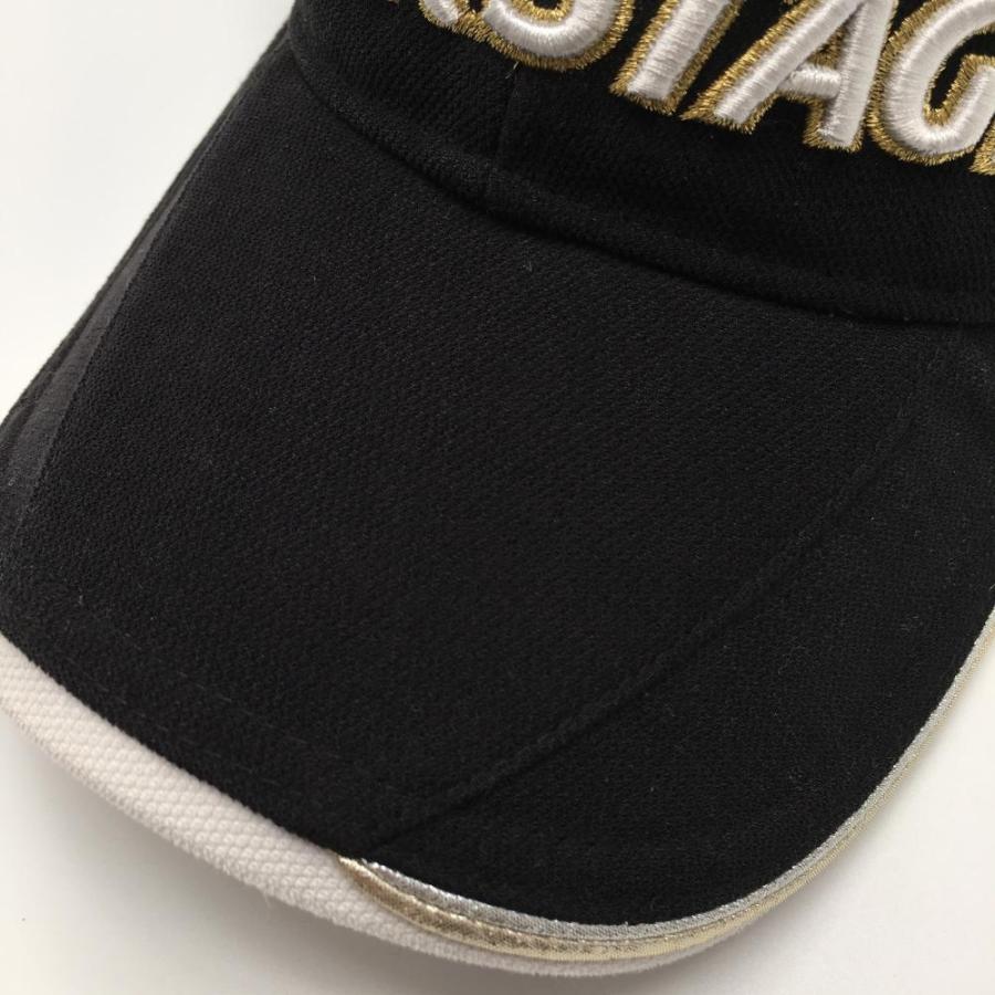 TOURSTAGE ツアーステージ キャップ 黒×白 立体ロゴ刺しゅう ラメ糸 LL 