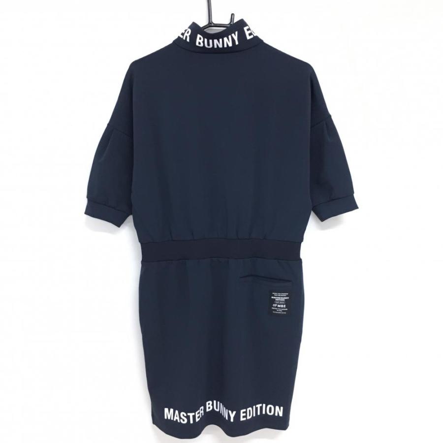 マスターバニー 半袖ハイネックワンピース ネイビー×白 レディース 2(L  