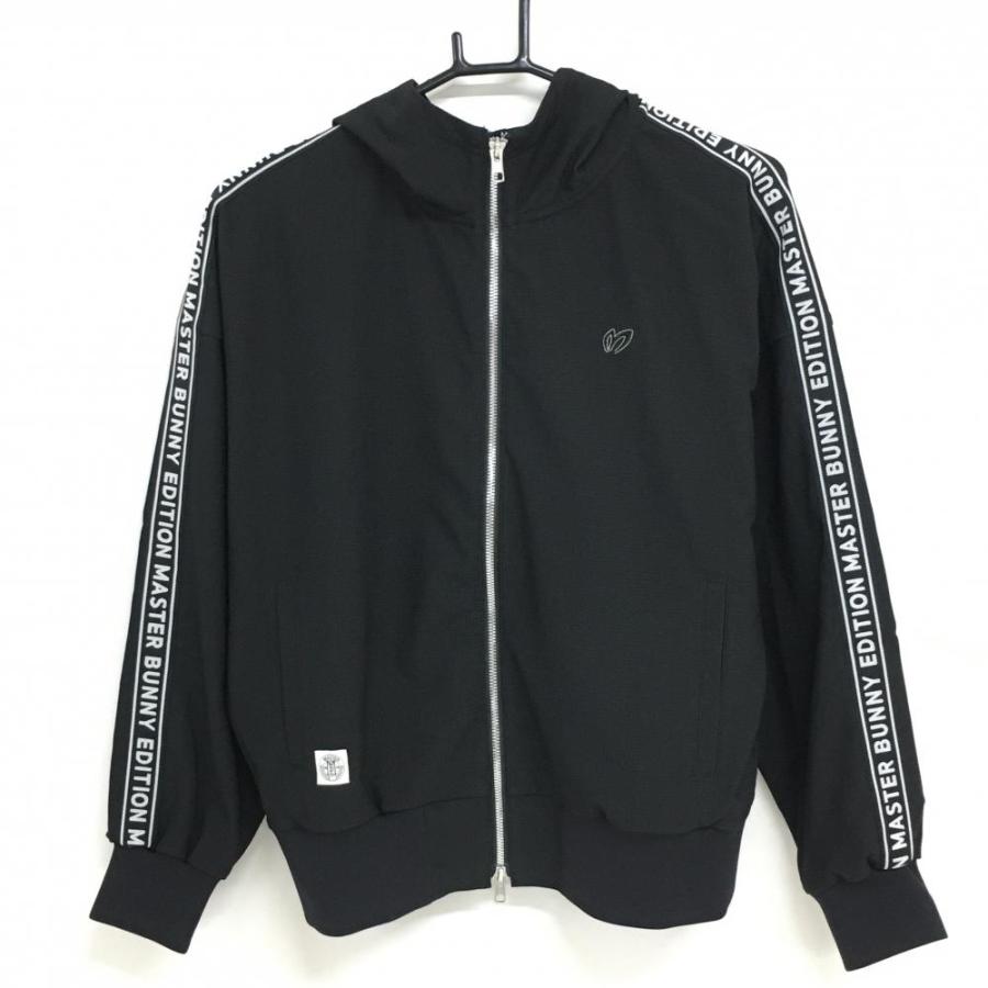 超美品】マスターバニー ジャケットブルゾン 黒×白 ロゴ総柄 超美品】マスターバニー ジャケットブルゾン 黒×白 ロゴ総柄
