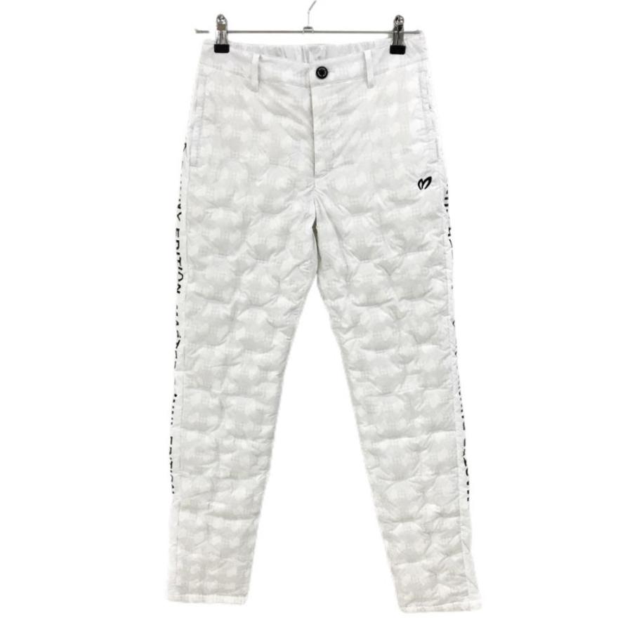 超美品】マスターバニー ダウンパンツ 白 総柄 サイドロゴ黒 ダウン86