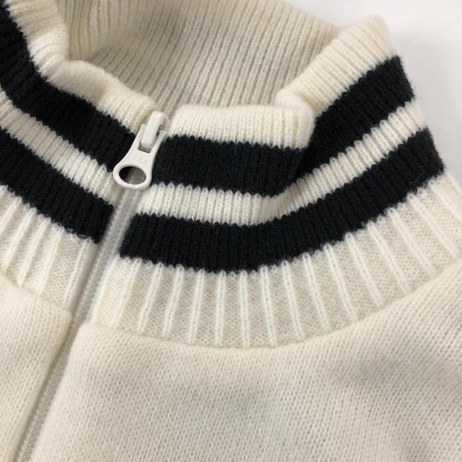 パーリーゲイツ ニットジャケット 黒×白 ネックライン 裏地