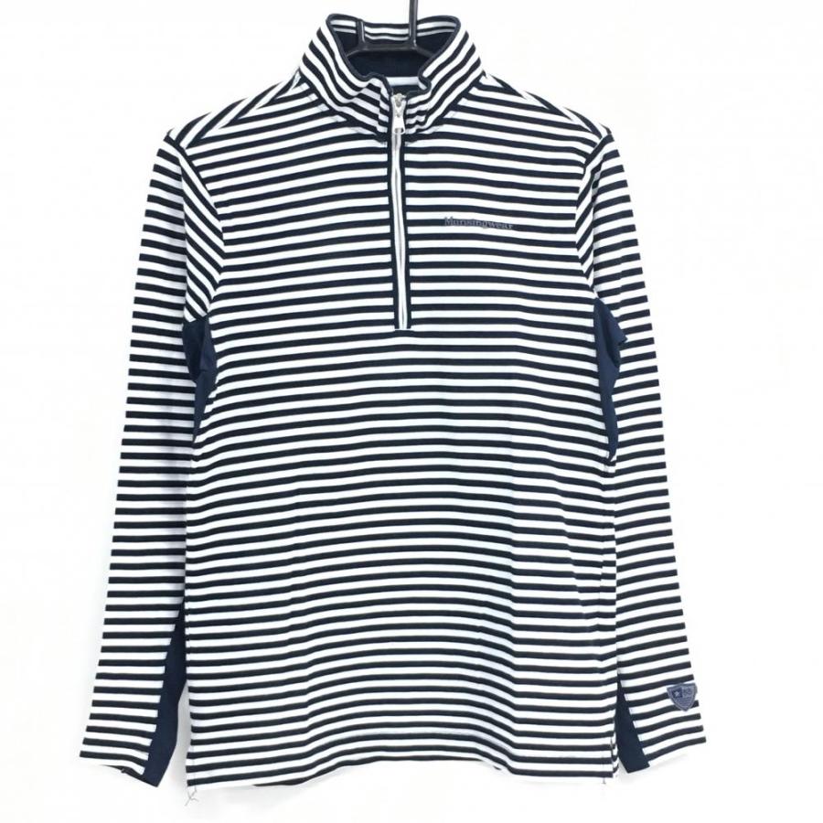 Munsingwear（マンシングウェア） 長袖ハイネックシャツ ネイビー×白