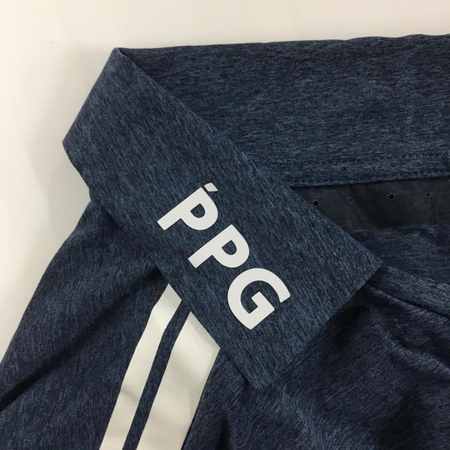 PEARLY GATES PGGパーリーゲイツ 襟付き半袖シャツ 杢ネイビー 袖 