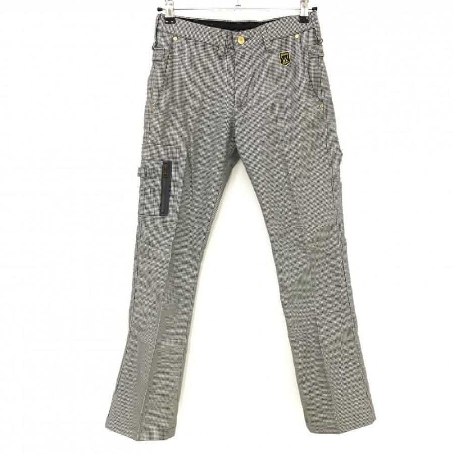 EDWIN エドウィンゴルフ パンツ 黒×白 千鳥格子 複数ポケット ティー