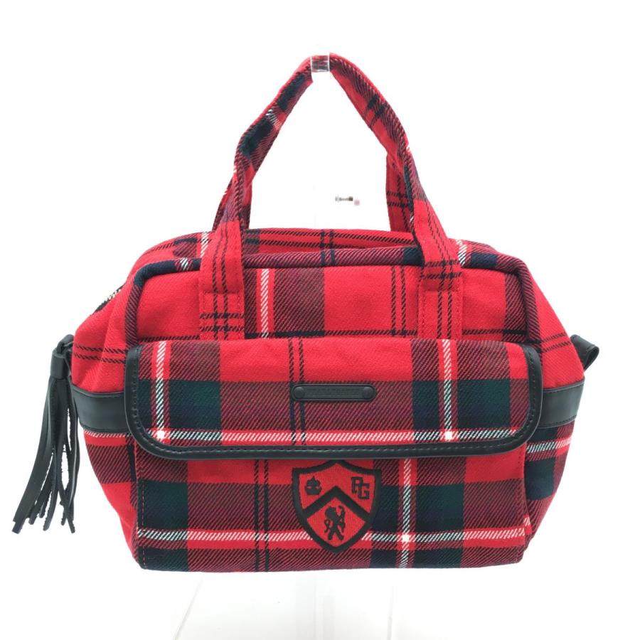 PEARLY GATES（パーリーゲイツ） カートバッグ レッド×黒 チェック 微