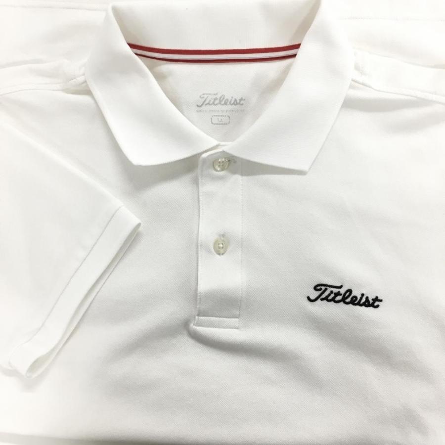 Titleist（タイトリスト） 半袖ポロシャツ 白×黒 シンプル ロゴ