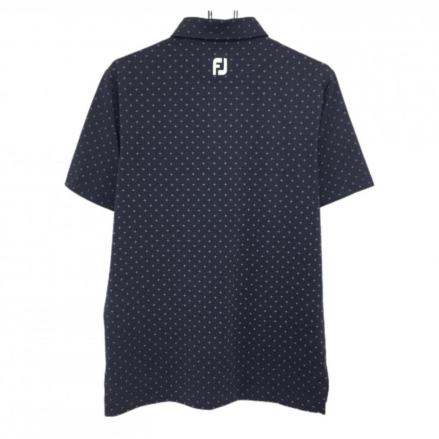 FootJoy（フットジョイ） 半袖ポロシャツ ネイビー×パープル 総柄 ロゴ
