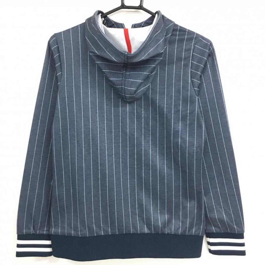 ラッセルノ ゴルフ ハーフジップ パーカー ネイビー ストライプ サイズ5 FILA（フィラ） フィラゴルフ ジップパーカー ネイビー ストライプ 胸