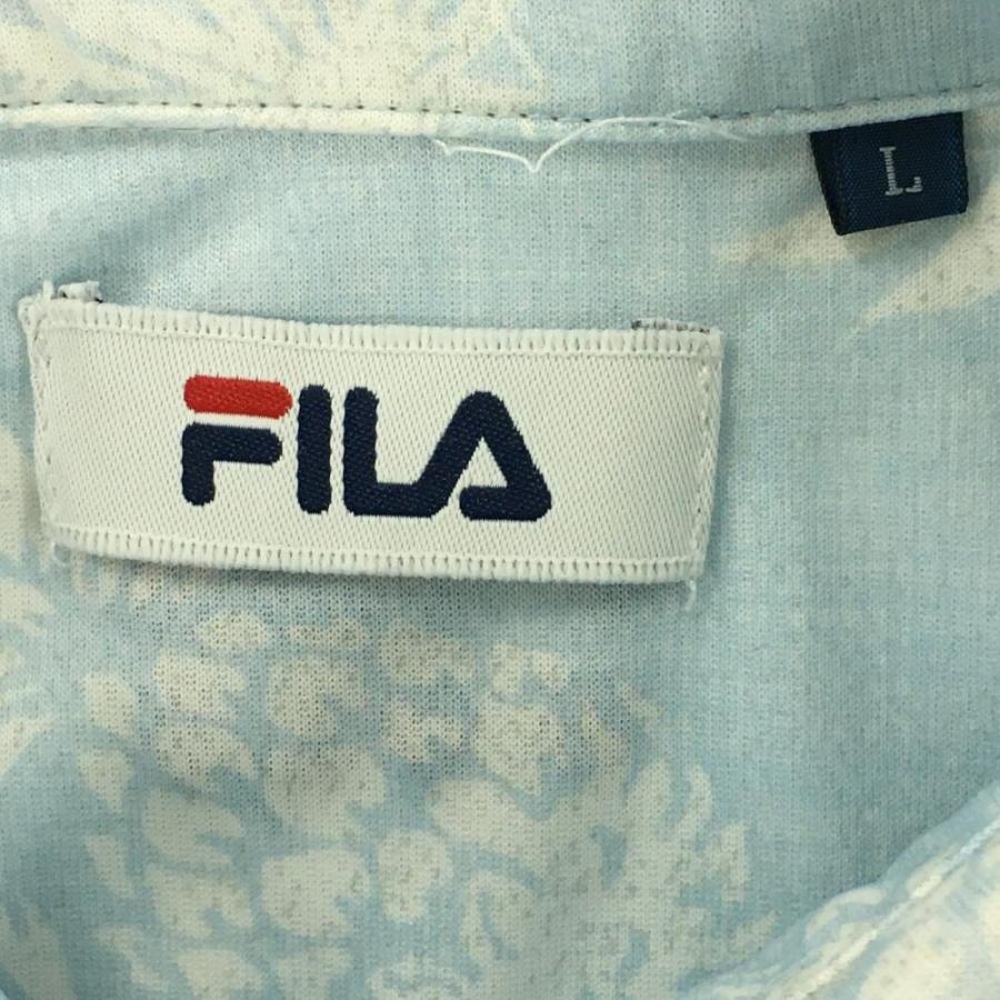 FILA（フィラ） フィラゴルフ 半袖ポロシャツ ライトブルー×白