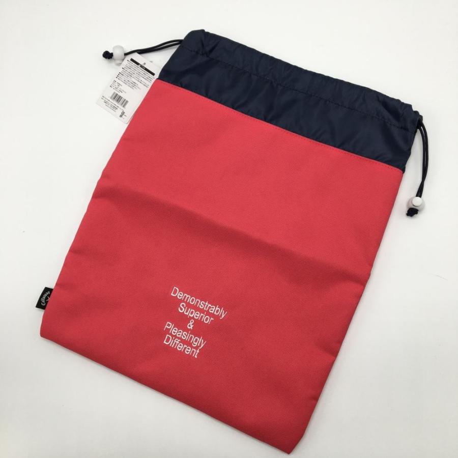 キャロウェイ シューズケース ピンク×ネイビー ロゴ刺しゅうゴルフ