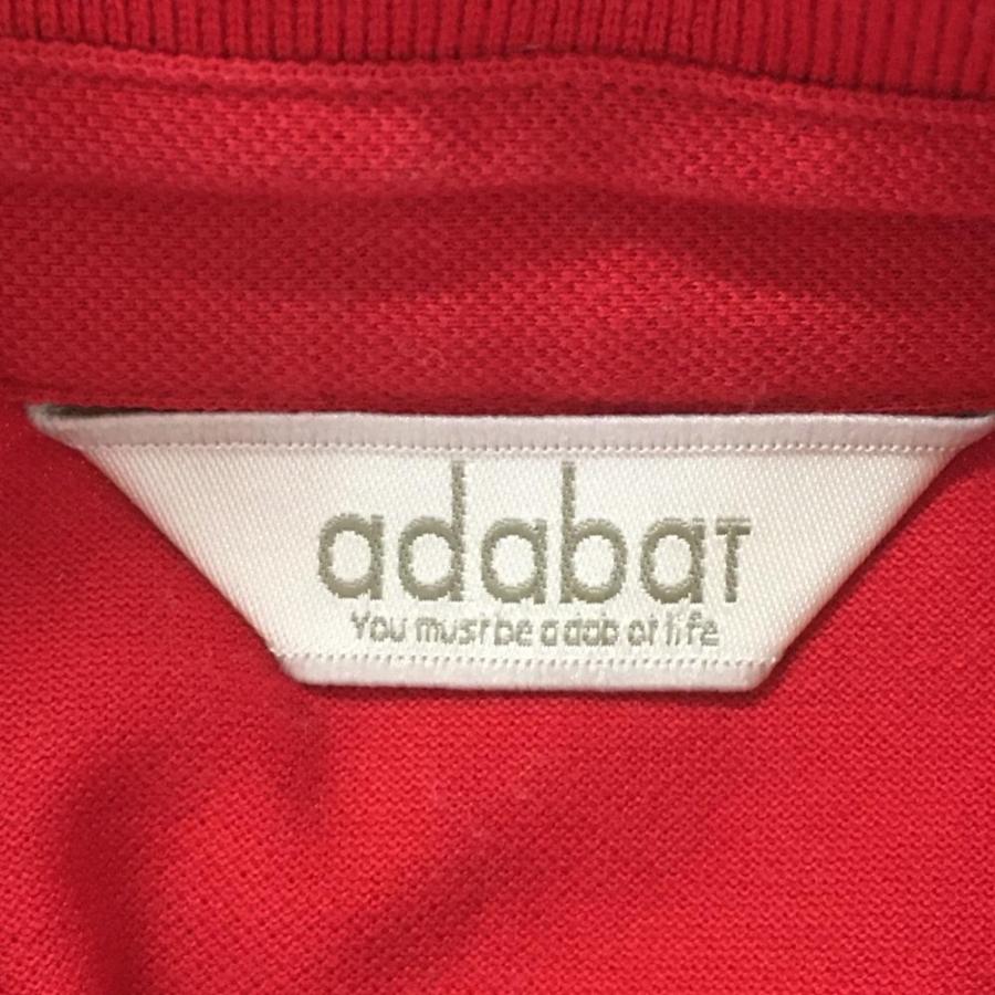 adabat（アダバット） 半袖ポロシャツ レッド 袖ワッペン 胸刺しゅう