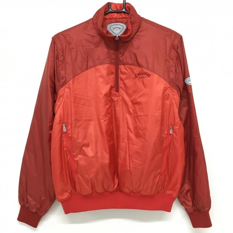 美品】キャロウェイ 2WAY中綿ジャケット レッド バイカラー 袖着脱可