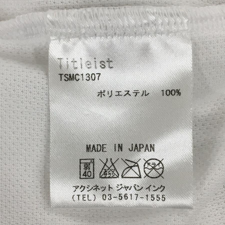 Titleist タイトリスト 半袖ハイネックシャツ 白×黒 胸ロゴ Titleist タイトリスト 半袖ハイネックシャツ 白×黒 胸ロゴ