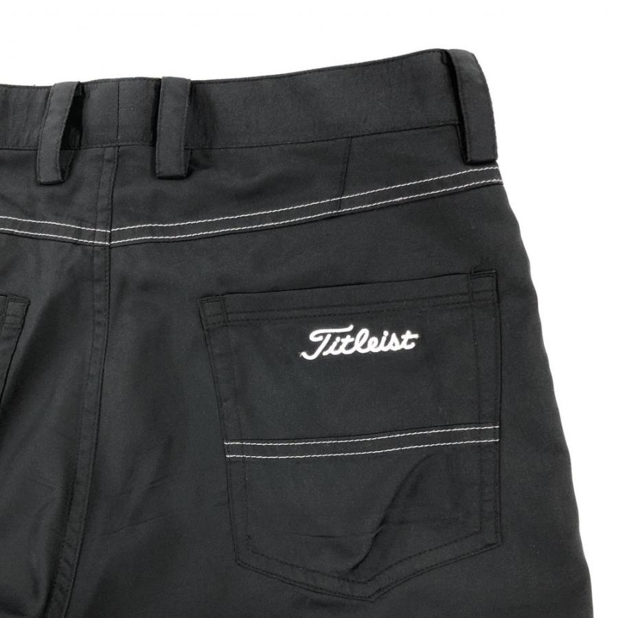 タイトリスト パンツ 黒 シンプル 白ステッチ ロゴ刺しゅう タイトリスト パンツ 黒 シンプル 白ステッチ ロゴ刺しゅう