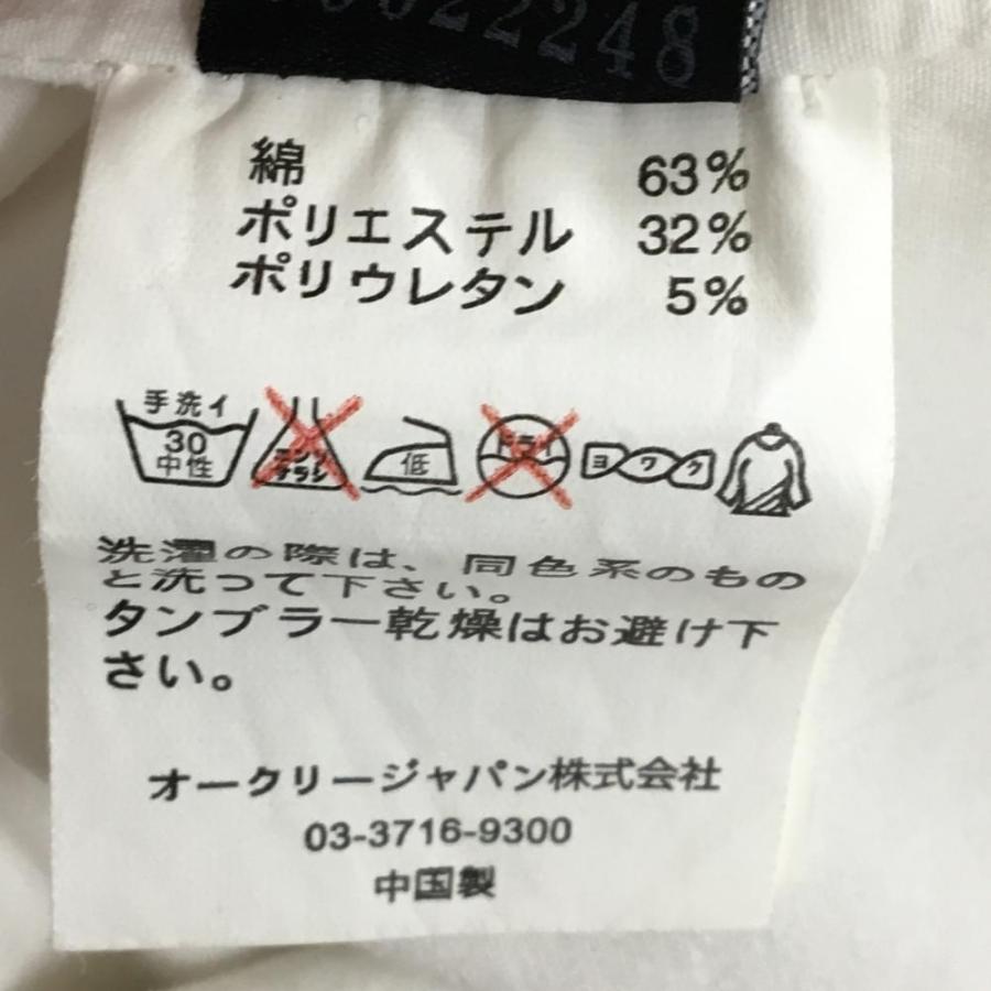 オークリー パンツ 白 ストライプ織生地 複数ポケット 上部裏地付き