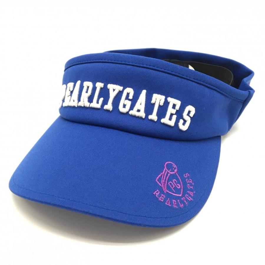PEARLY GATES（パーリーゲイツ） サンバイザー ブルー×白 内側ゴム